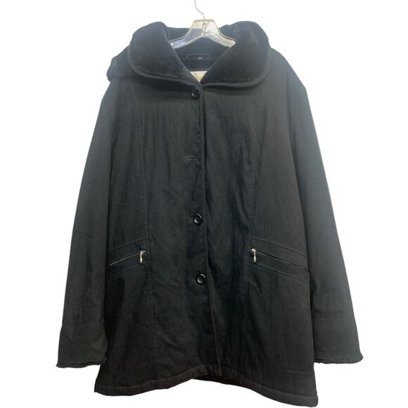 Marlo Artic Warmth Faux fur Black Jacket SZ XL - Picture 1 of 12